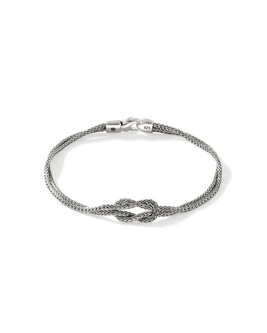 John Hardy Metallic Love Knot 1.8mm Bracelet In Sterling Silver for men