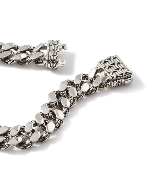 John Hardy Metallic Curb Chain 7mm-11mm Bracelet In Sterling Silver/18k Gold for men