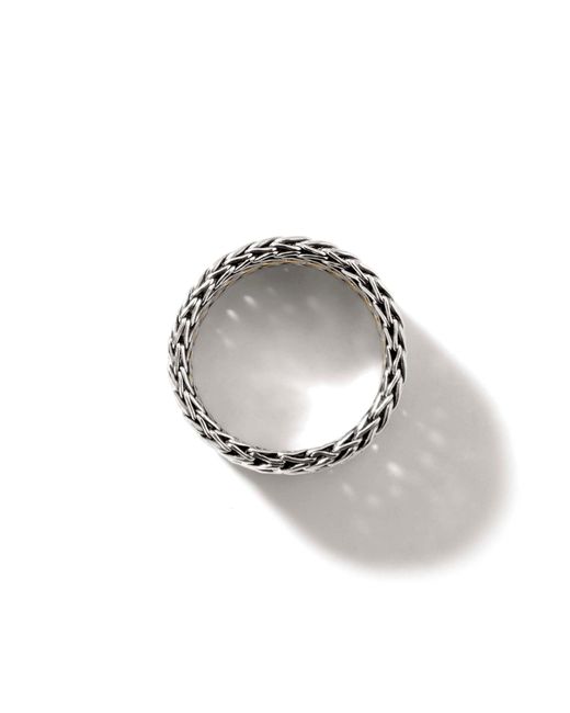 John Hardy Multicolor Rata Chain 9mm Band Ring In Sterling Silver/18k Gold