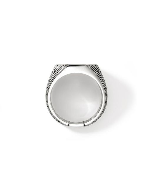 John Hardy White Signet Ring In Sterling Silver for men