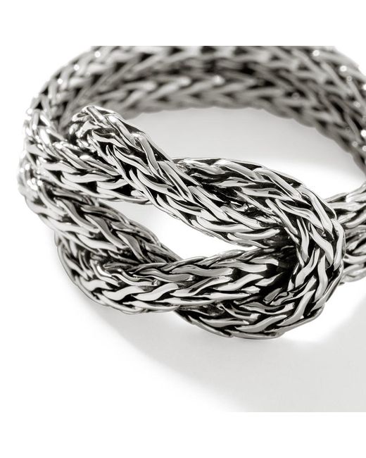 John Hardy White Love Knot Chain Ring In Sterling Silver for men