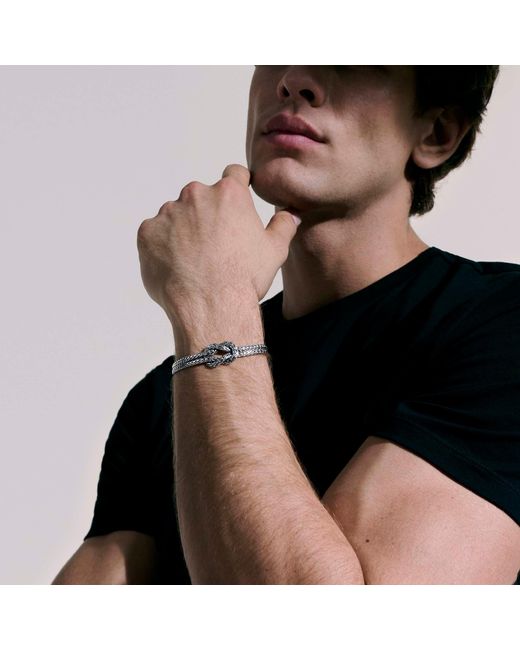 John Hardy Metallic Love Knot 3.5mm Bracelet In Sterling Silver for men