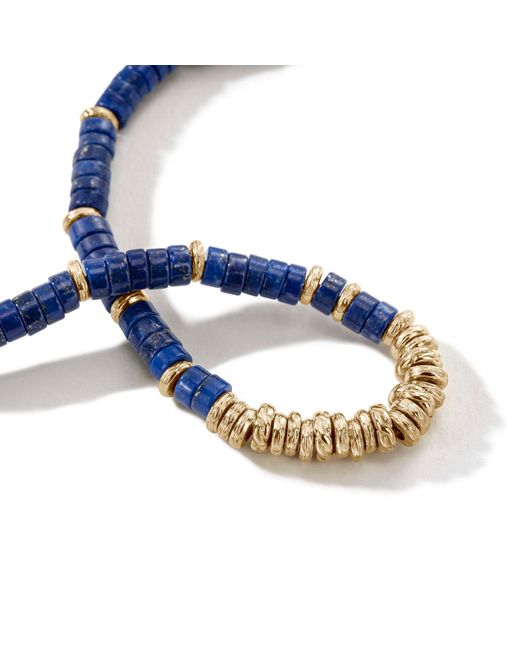 John Hardy Blue Heishi 4mm Beaded Bracelet In 14k Gold