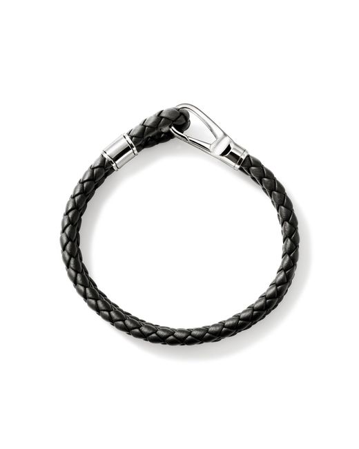 John Hardy Hook Clasp Bracelet, 5mm In Sterling Silver, Black, Medium for men
