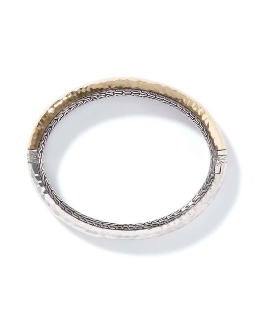 John Hardy Metallic Palu 8.5mm Bangle Bracelet In Sterling Silver/18k Gold