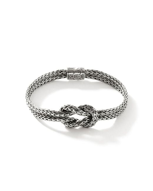 John Hardy Metallic Love Knot 3.5mm Bracelet In Sterling Silver for men