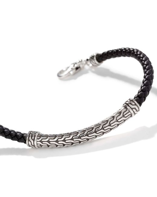 John Hardy Metallic Carved Chain Bracelet In Sterling Silver, Black, Medium