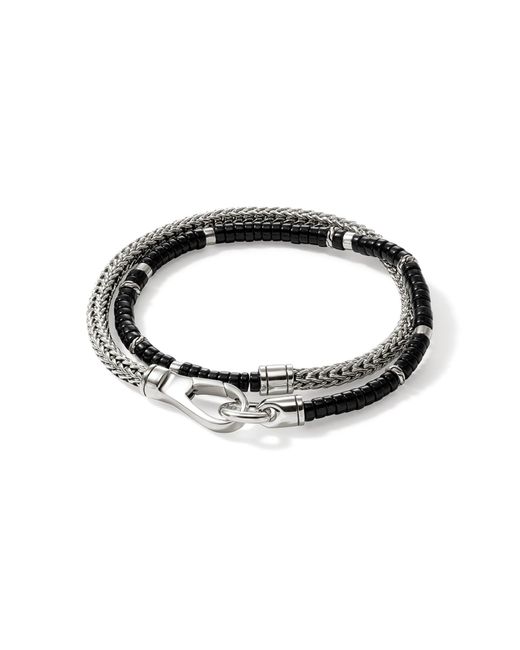 John Hardy Metallic Heishi Chain Wrap Bracelet In Sterling Silver, Large for men