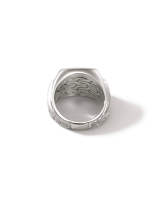 John Hardy White Signet Ring In Sterling Silver for men