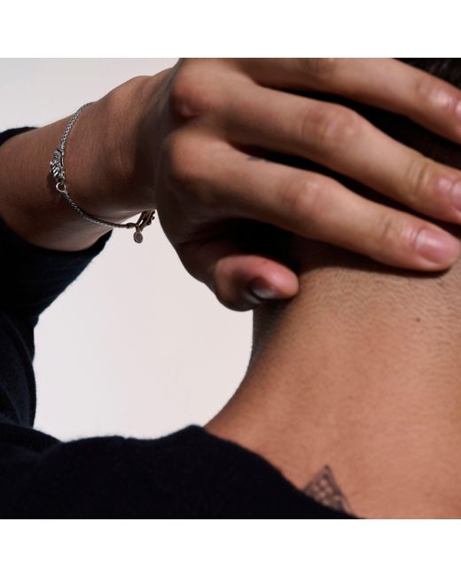 John Hardy Metallic Legends Naga 2.5mm Station Bracelet In Sterling Silver for men