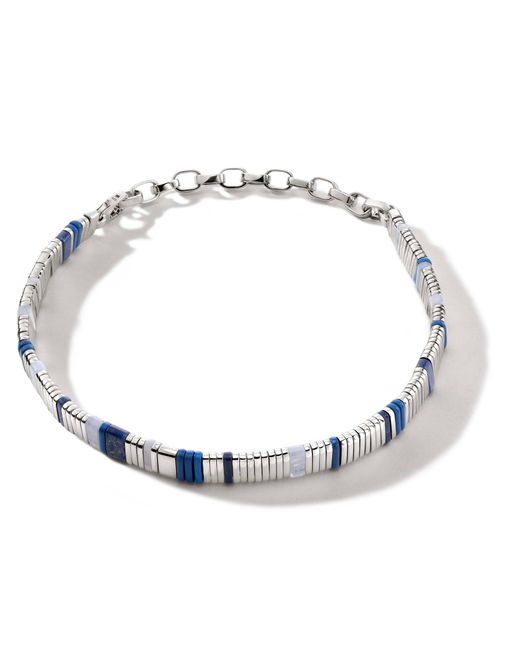 John Hardy Blue Colorblock Choker Necklace In Sterling Silver for men