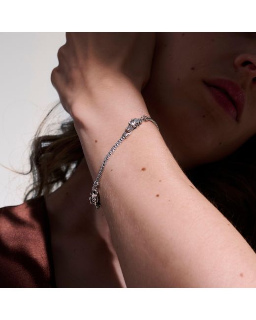 John Hardy Metallic Legends Naga 2.5mm Station Bracelet In Sterling Silver for men