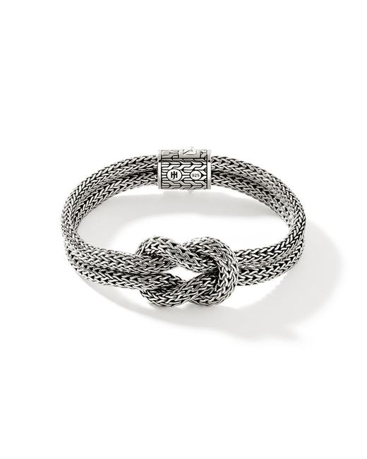 John Hardy Metallic Love Knot 3.5mm-5mm Bracelet In Sterling Silver for men
