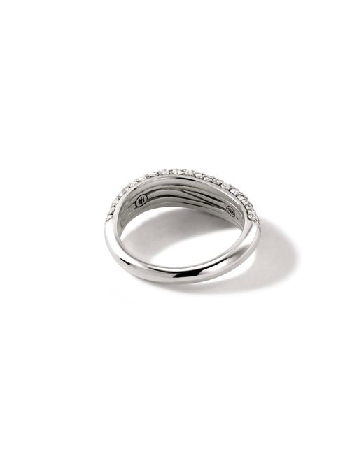 John Hardy White Surf 5.7mm Pavé Band Ring In Sterling Silver