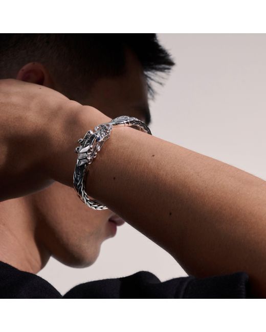 John Hardy Metallic Legends Naga 9mm Bracelet In Sterling Silver for men
