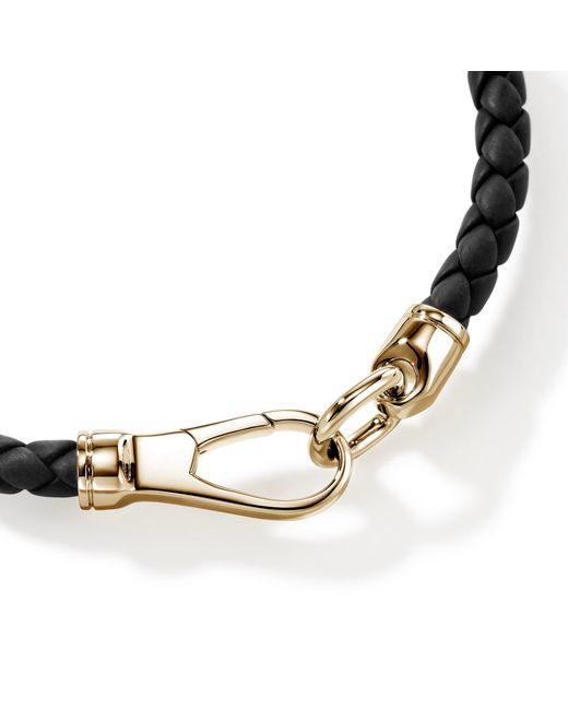 John Hardy Black Leather Bracelet, 5Mm for men