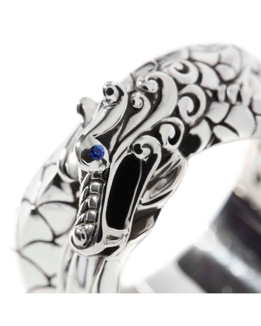 John Hardy White Legends Naga Overlap Ring In Sterling Silver for men