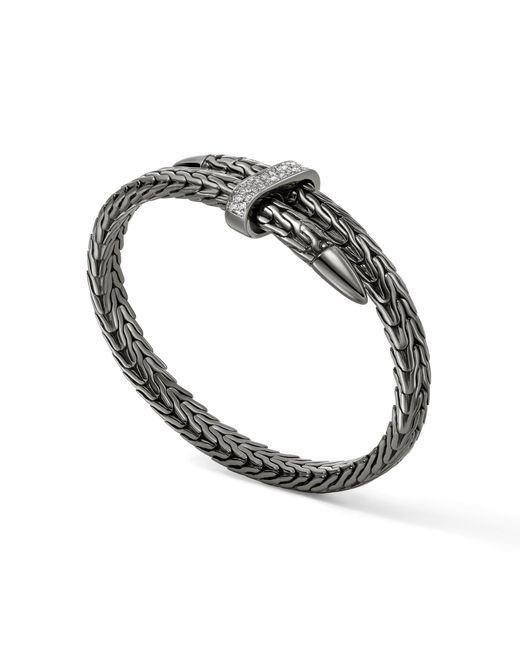 John Hardy Metallic Spear Flex Cuff Bracelet In Sterling Silver, Xs/s for men