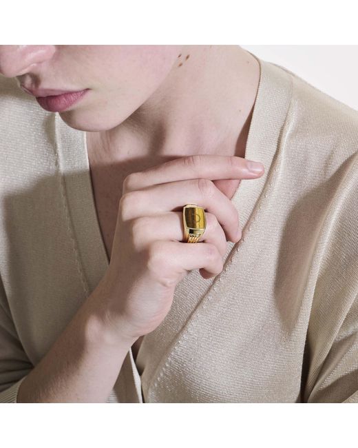 John Hardy Metallic Carved Signet Ring In 14k Yellow Gold for men