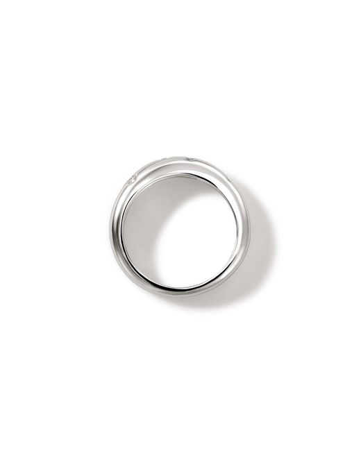 John Hardy White Surf 3.8mm Diamond Band Ring In Sterling Silver for men
