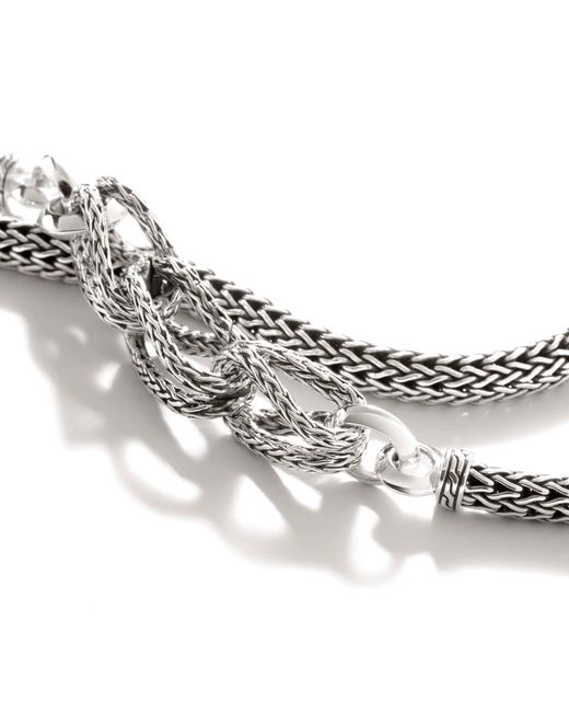 John Hardy Metallic Asli Link Triple Wrap Bracelet In Sterling Silver