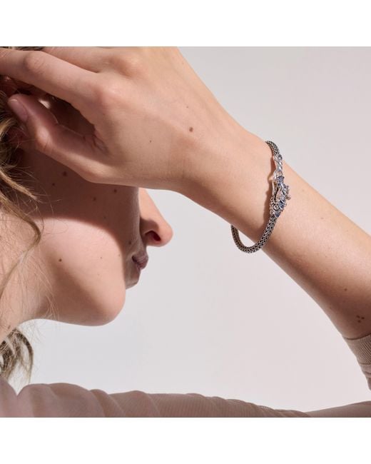 John Hardy Metallic Legends Naga 5mm Station Bracelet In Sterling Silver for men