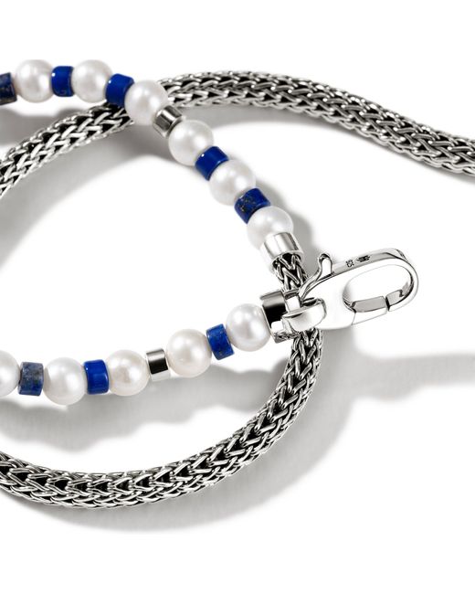 John Hardy Blue Colorblock Wrap Bracelet In Sterling Silver, Large