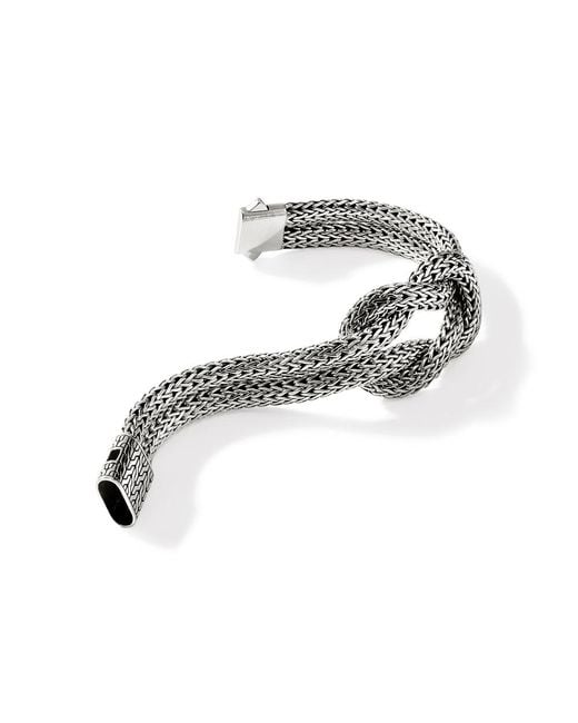 John Hardy Metallic Love Knot 6.5mm Bracelet In Sterling Silver for men