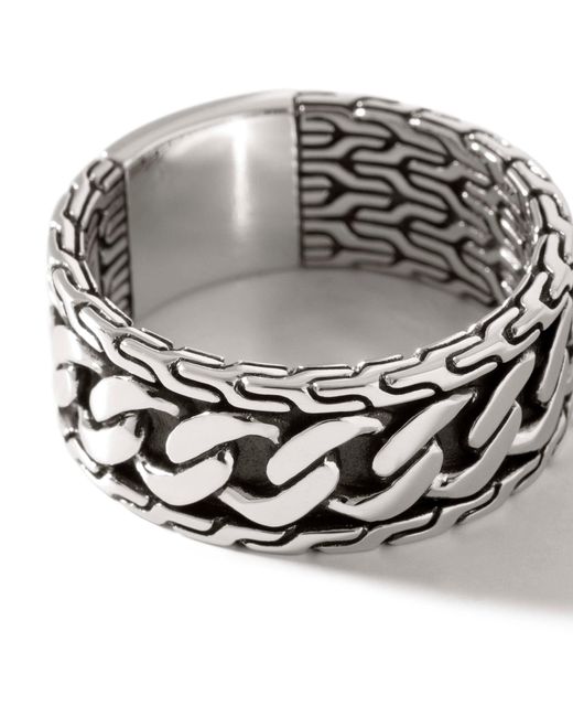John Hardy Metallic Curb Link Band Ring In Sterling Silver for men