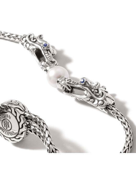 John Hardy Metallic Legends Naga Pearl Pull Through Bracelet In Sterling Silver