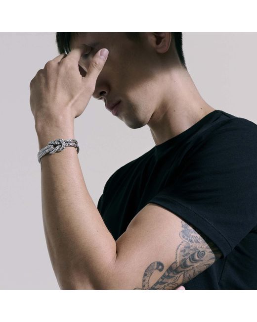 John Hardy Metallic Love Knot 3.5mm-5mm Bracelet In Sterling Silver for men