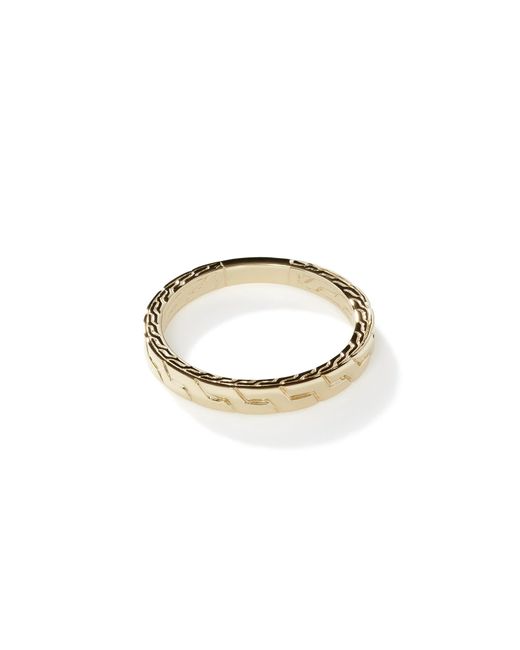 John Hardy Metallic Carved Chain Band Ring In 18k Yellow Gold for men