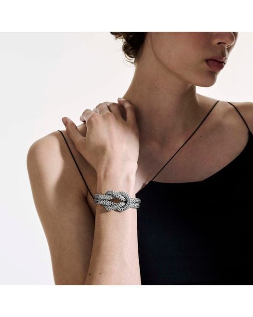 John Hardy Metallic Love Knot 6.5mm Bracelet In Sterling Silver for men