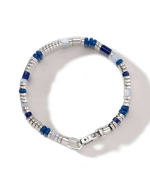 John Hardy Blue Colorblock Bracelet In Sterling Silver for men
