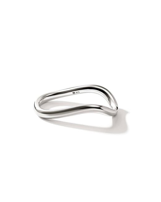John Hardy Metallic Surf Link Double Finger Ring In Sterling Silver for men