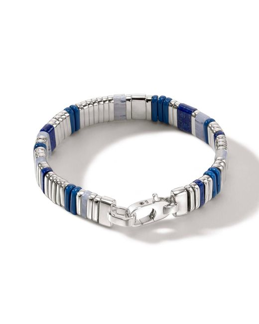 John Hardy Blue Colorblock Bracelet In Sterling Silver for men