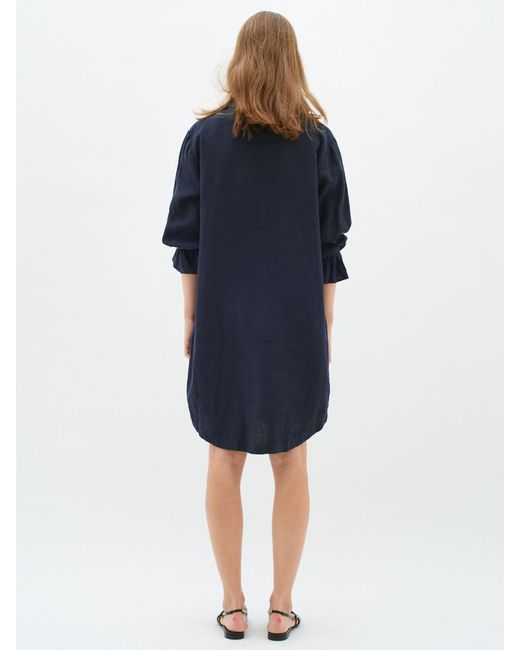 Inwear Blue Peg 3/4 Sleeve Loose Fit Dress