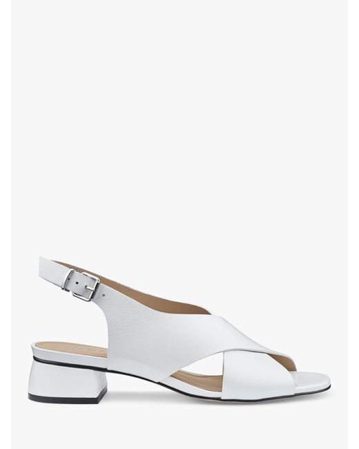 Hotter White Sicily Classic Slingback Low Block Heels