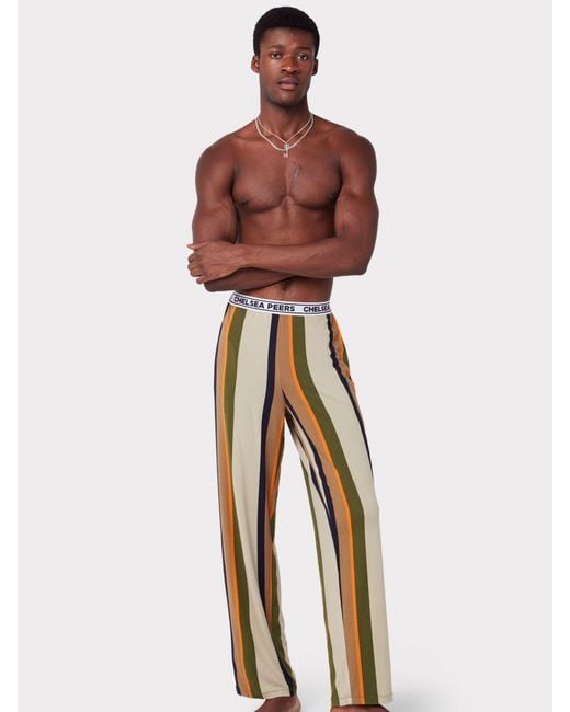 Chelsea Peers Multicolor Recycled Fibre Stripe Print Pyjama Bottoms for men