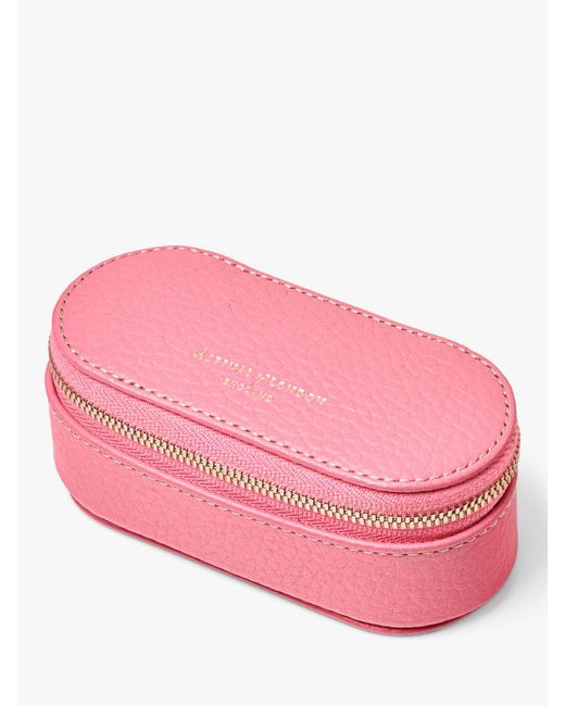 Aspinal Pink Pebble Leather Handbag Tidy