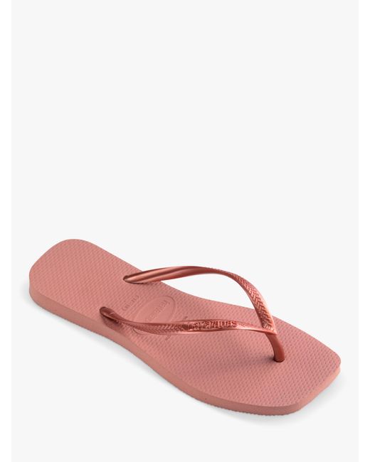 Havaianas Pink Square Toe Flip Flops