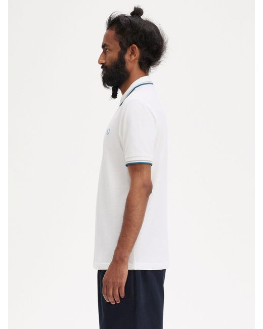 Fred Perry White The Twin Tipped Short Sleeve T-shirt for men