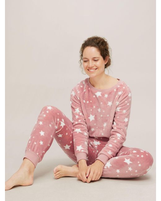 John Lewis Pink Star Print Pyjama Set