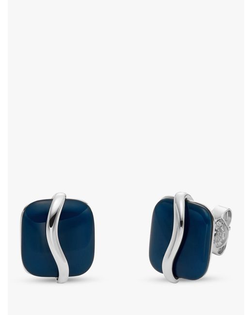 Skagen Blue Wave Glass Stud Earrings