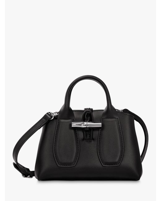 Longchamp Black Le Roseau Small Leather Crossbody Bag
