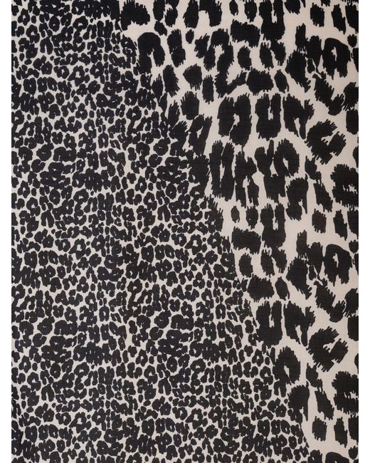 Chesca White Leopard Print Colour Block Scarf