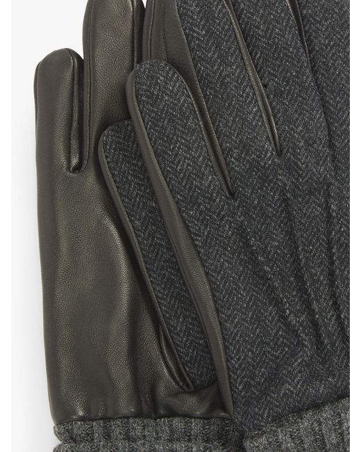 John Lewis Gray Leather Palm Gloves for men