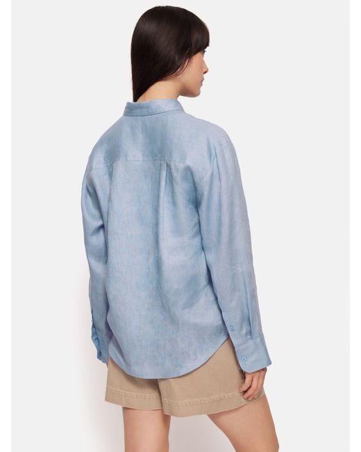 Jigsaw Blue Casual Linen Shirt