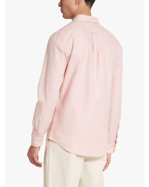 Farah Pink Brewer Long Sleeve Organic Cotton Shirt for men