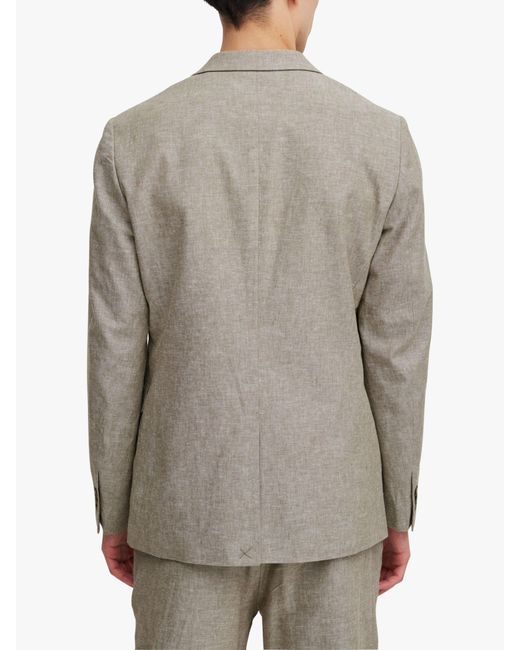 Casual Friday Gray Bille Linen Mix Single Breasted Blazer for men